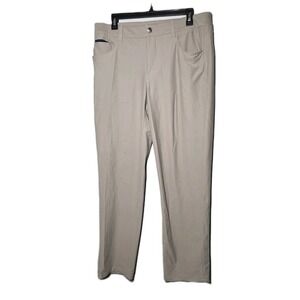 johnnie-O Pants Mens 34 x 29  Light Khaki Prep-Formance 5 Pocket Golf Stretch